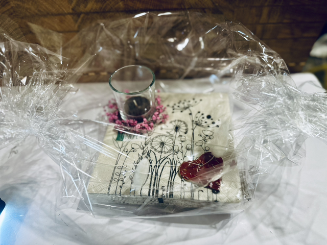 Teelicht mit Serviette 