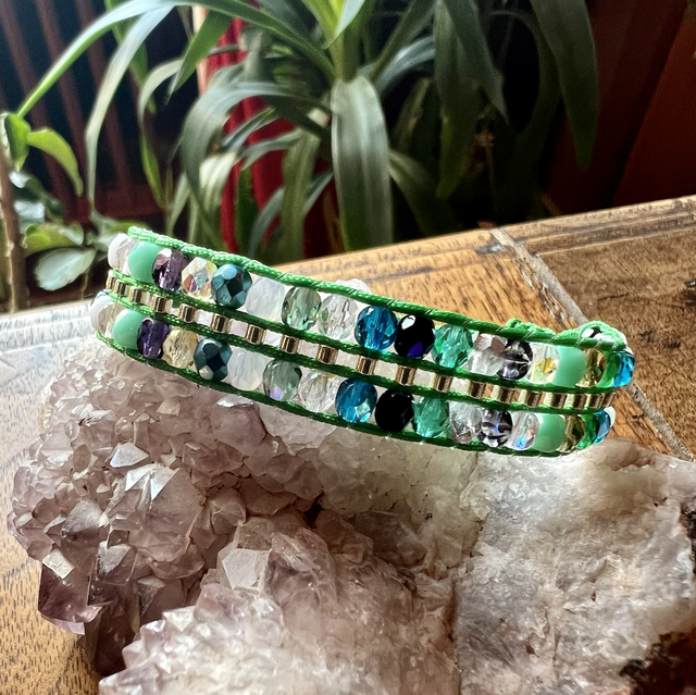 Bracelet tissé 3 rangs Patchwork 