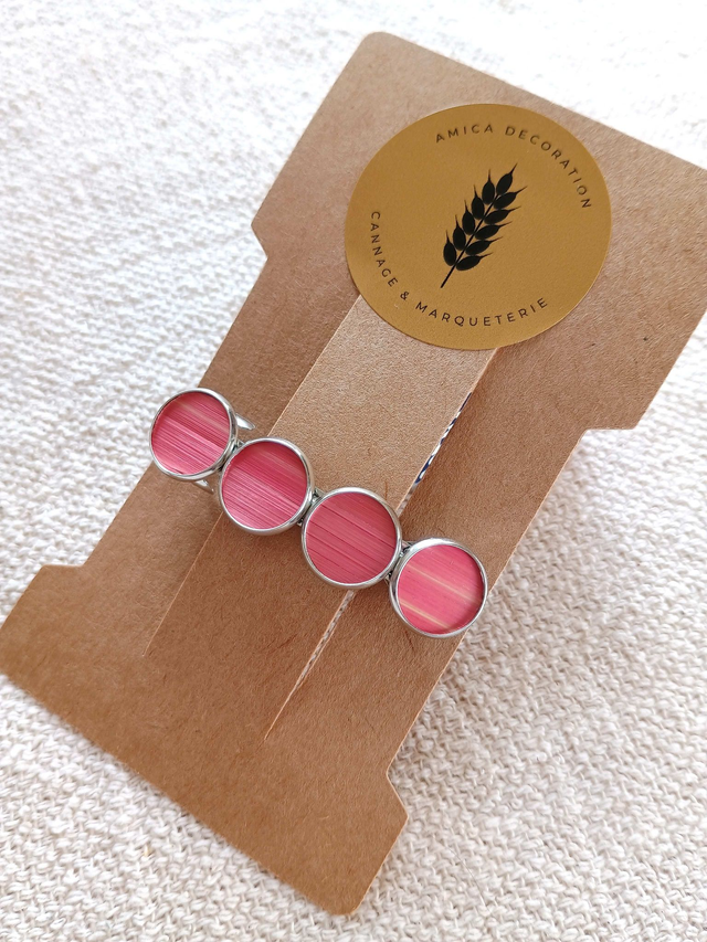 Barrette à cheveux argentée - Rose