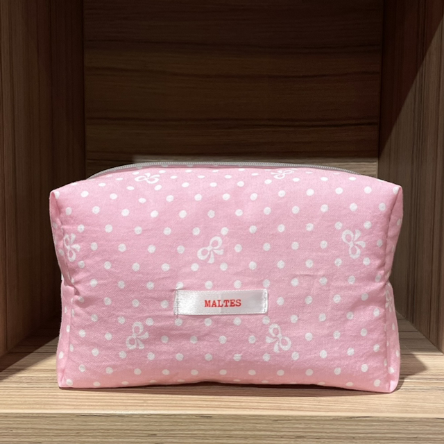 Trousse cube coquette à pois