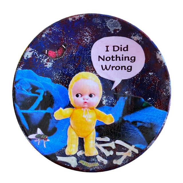 &quot;I Did Nothing Wrong&quot; Dark Blue Upcycled Trinket Dish - House of Frisson