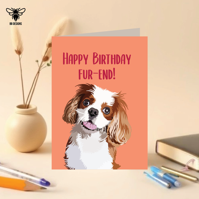 Cavalier King Charles Spaniel - Birthday Card