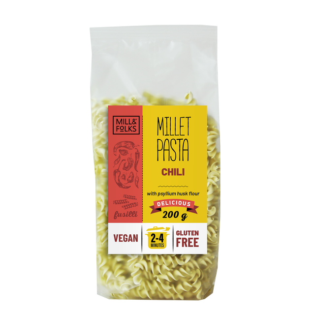Hirsennudeln Fusilli Chili 200g
