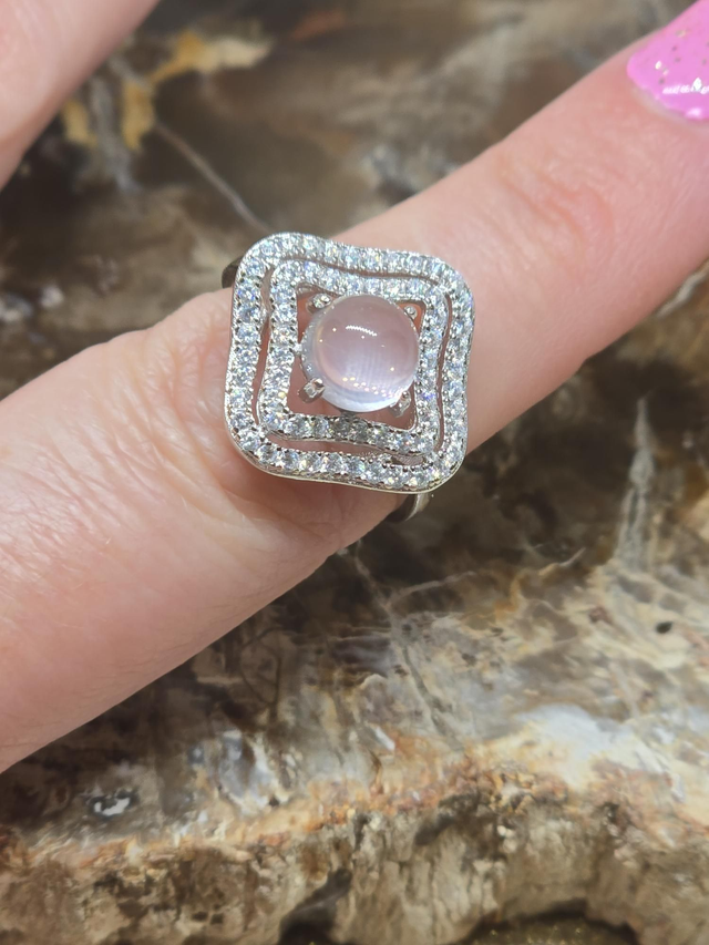 Bague Argent 925 et Quartz rose