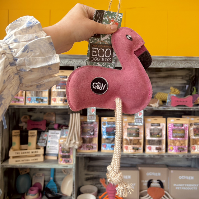 Green &amp; Wild&#039;s Floyd the Flamingo, Eco Dog Toy