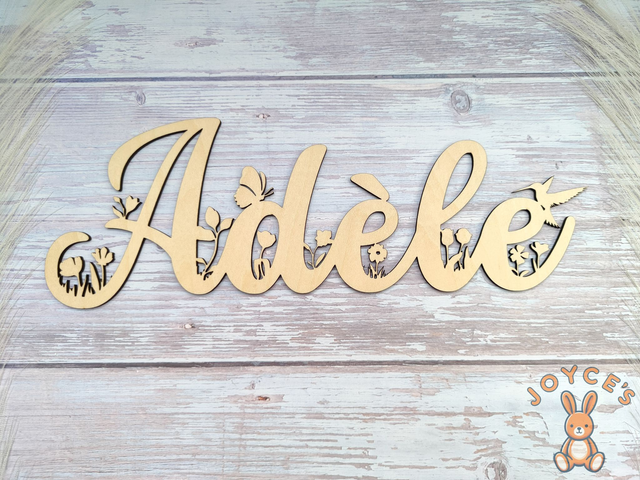Prénom en bois Fleurs 
