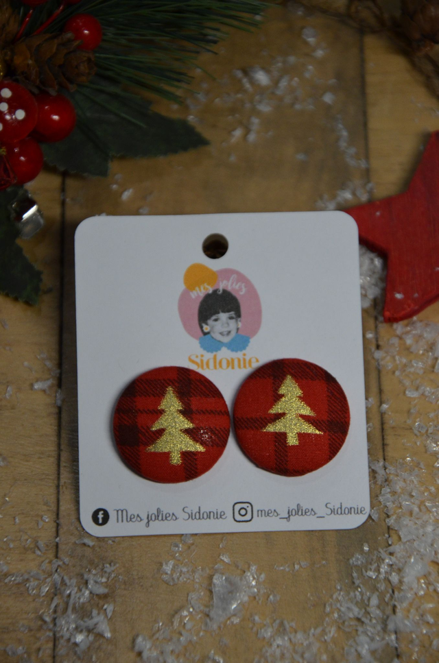 Sidonie écossaises rouge motif sapin doré