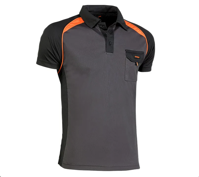 Polo Coolway JUBA mod. 964  TOP RANGE  Negro / Naranja