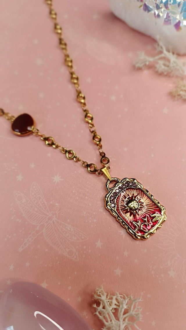 Collier SURYAH - Rouge rosée - Cornaline