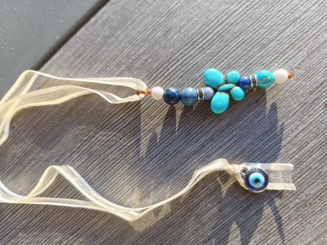 Marque page ruban papillon turquoise 