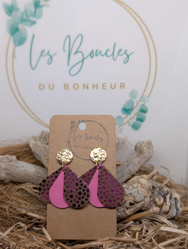 Boucles d&#039;oreilles Bella rose pa022