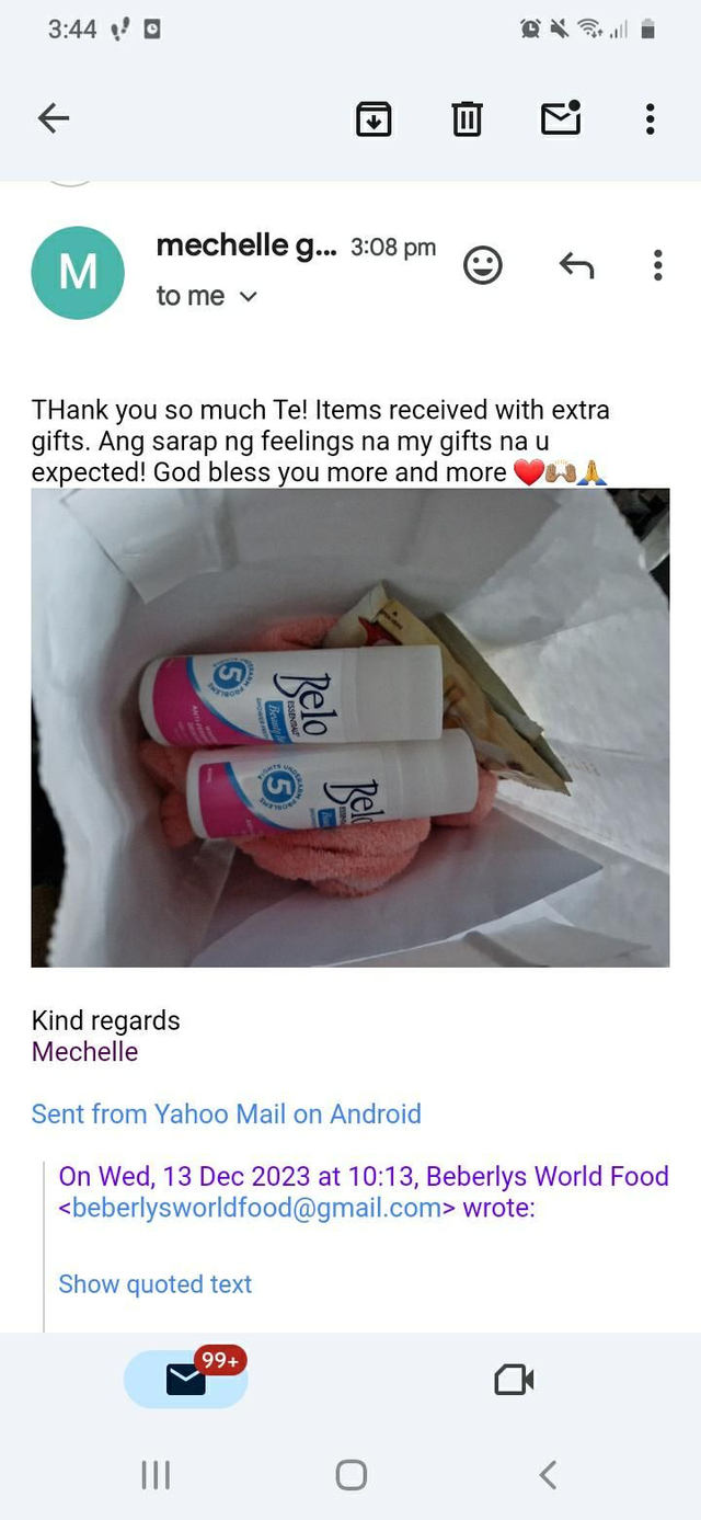 From Customer: Mechelle D. ( England- December 2023)