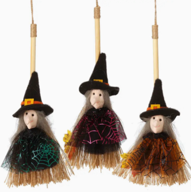 Hanging Witch in Web Dress