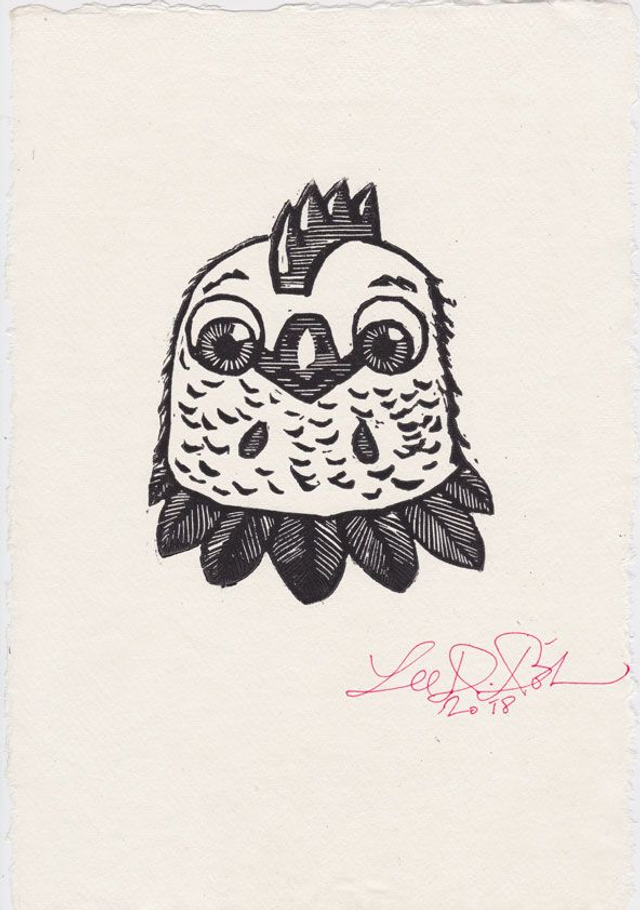 Linolschnitt "Huhn Angelika" / Linocut "Hen Angelica"