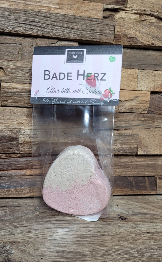 Bade Herz Erdbeer Sahne