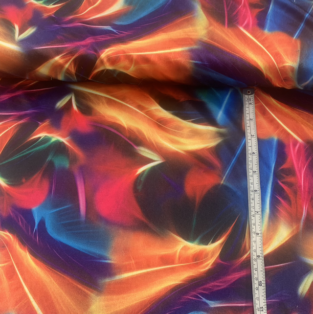 Rainbow feathers velvet 