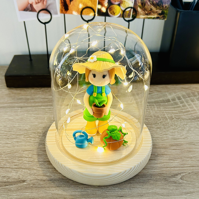 Cloche lumineuse la jardinière colorée