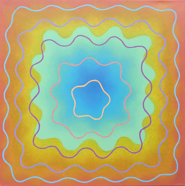 Ekran - fale, 100x100 olej płótno 2014