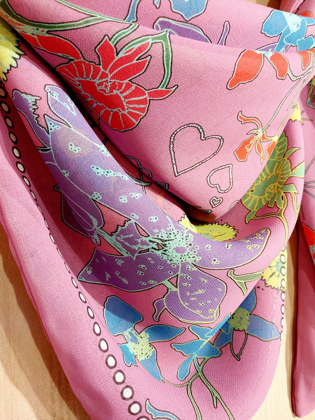 Orchidée. Carré doublé 90cm