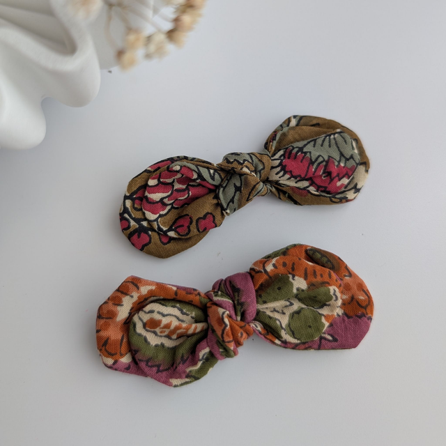 Barrette Noeud Romane pince crocodile esprit indien