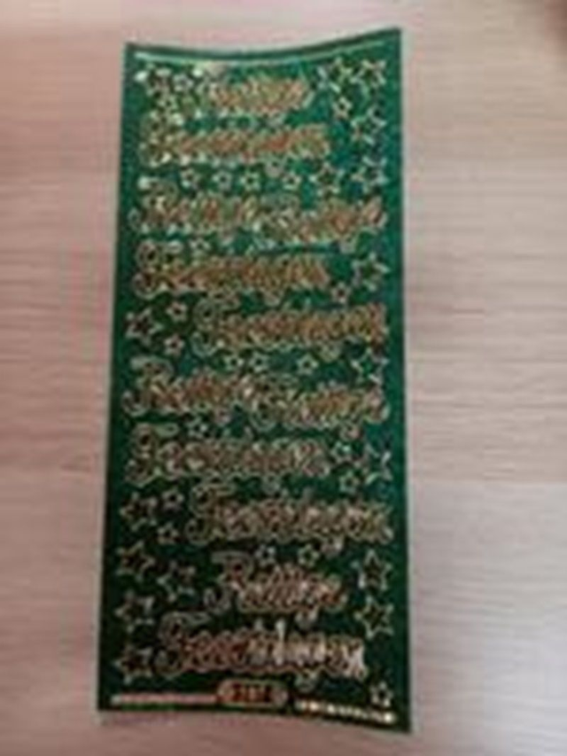 Prettige Feestdagen Groen Glitter Grote letters (40494)