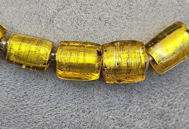 Gold glass foil necklace 