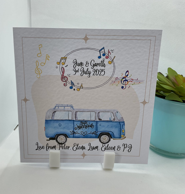 Personalised wedding card. Handmade custom wedding card for newlyweds. Matching items available 