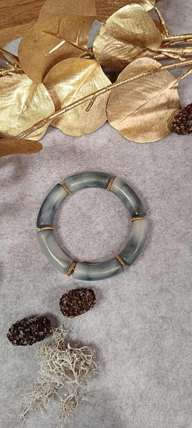 Bracelet perles grises