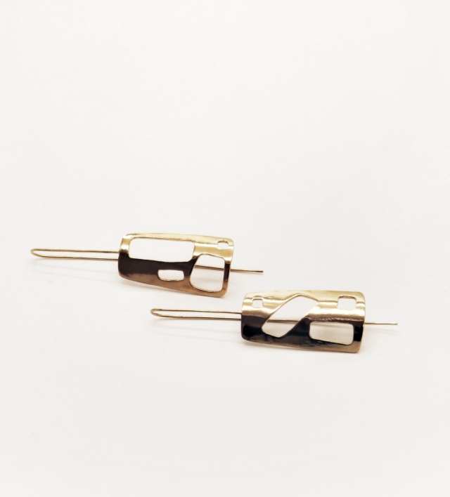 Brincos Longos Retangulares Orgânicos Grandes KAI02PL003