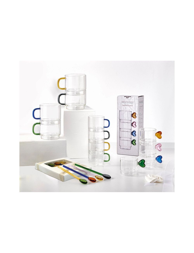 Brandani - Cucchiaino Rainbow Colori Assortiti Vetro Set 4 PZ