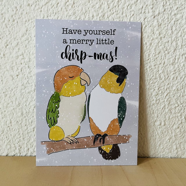 Ansichtkaart &quot;Have yourself a merry little Chirp-mas!&quot;, 10 x 15 cm