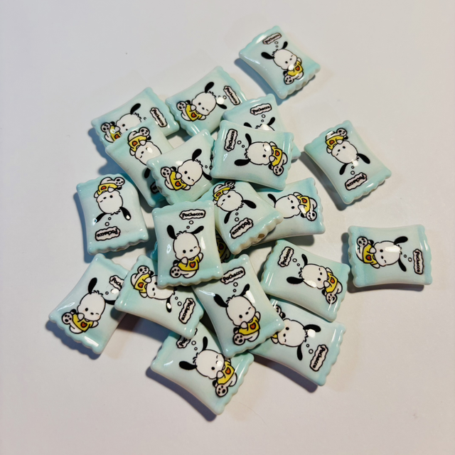 Pochacco Sanrio character beads x 6