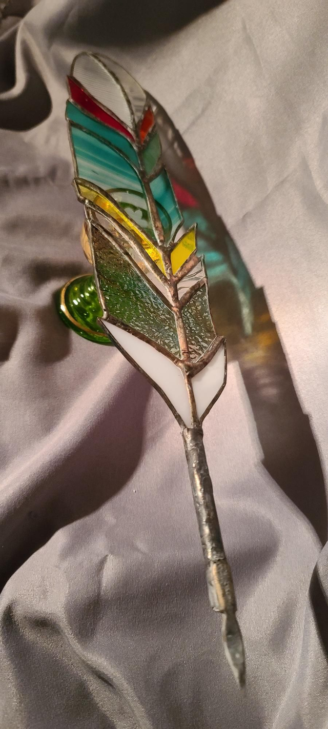 Plume en verres en Tiffany. 