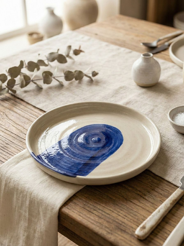 Blue Colourblock Side Plate