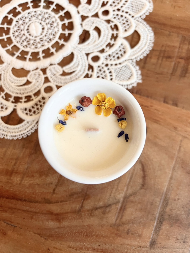 🎄 Bougie Rocher praliné - petit pot "strié"