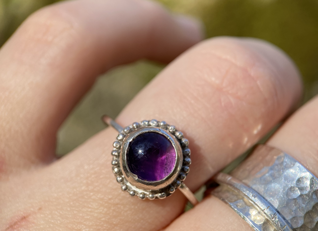 Amethyst Silberring Schutzstein gegen Stress