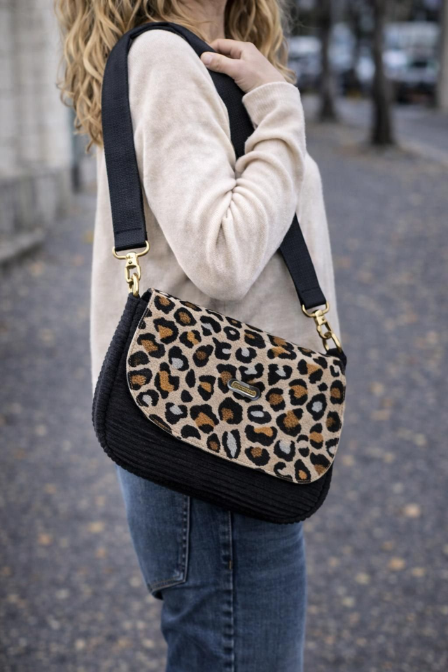 Sac pink pearl "léopard"