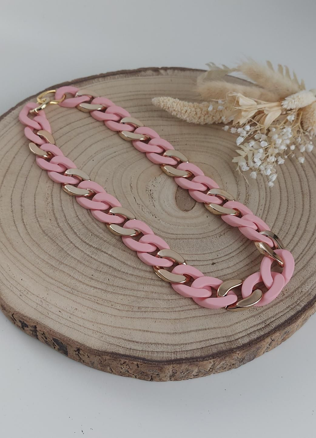 Collier Gaspard rose doré