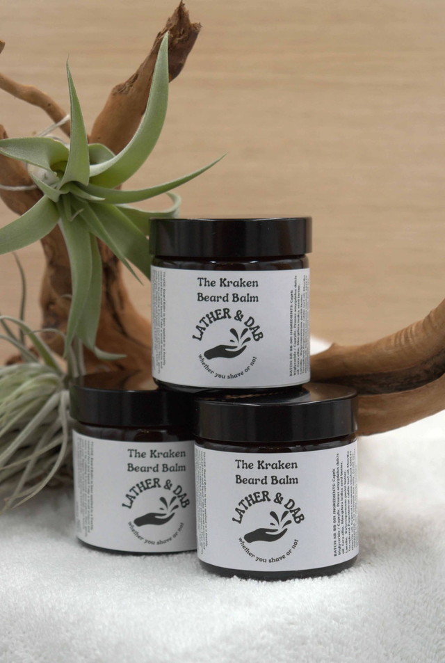 Beard Balm: The Kraken with Earthy Patchouli &amp; Refreshing Peppermint – Handmade Grooming Essential