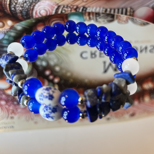 Royal Delfts Blauw Armband | Handgemaakt met Lapis Lazuli &amp; Porselein