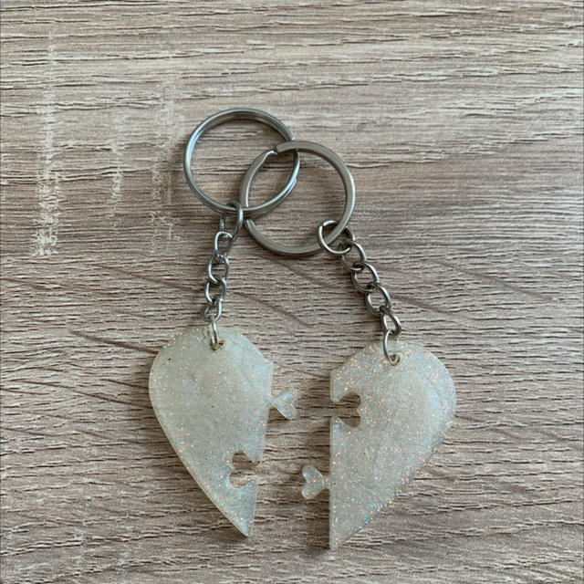 Porte-clés duo cœur