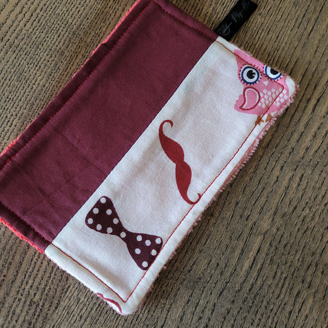 Coton lavable rectangle : Noeud, moustache, chouette, rose et rouge