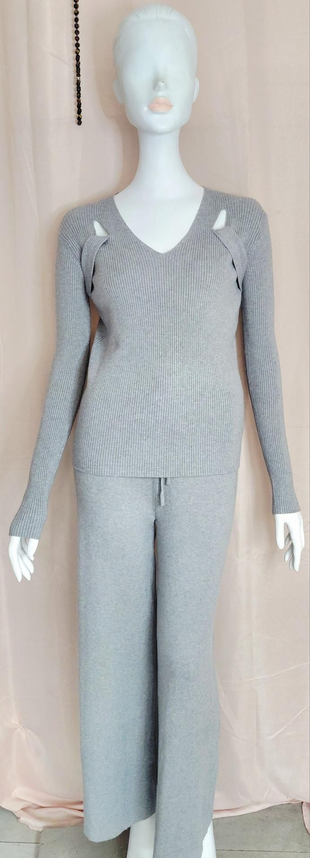 🌈 Ensemble Gris Effet Seconde Peau Femme Chic Elégant Confort et Très Doux pour Tous les Jours Taille S/M🌈