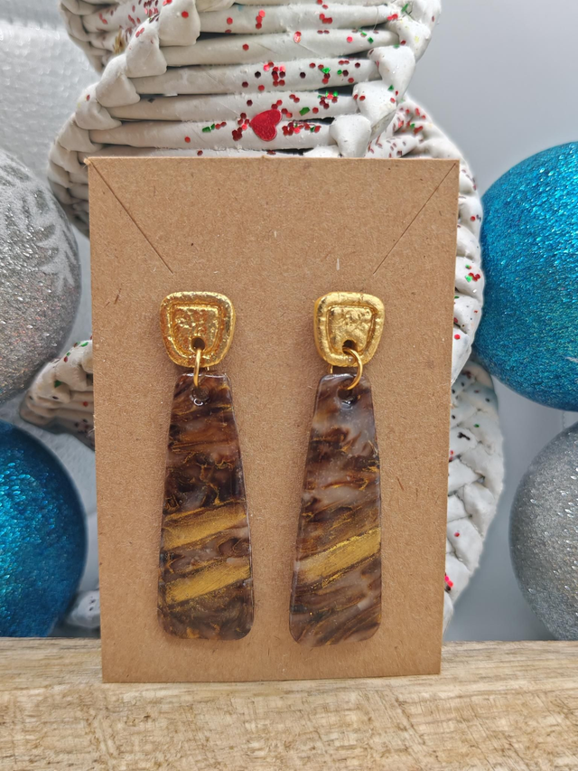 Boucles uniques marbrées marron 