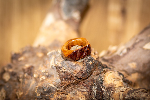 Ring: Sonnenfalz – Handgefertigter Holzring 19mm