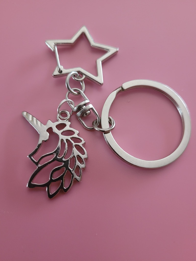 Accroche-clés - Licorne argentée