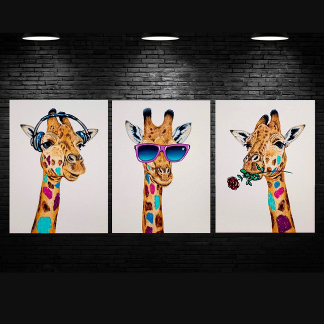 ‘Three Wise Giraffes’ Canvas Prints