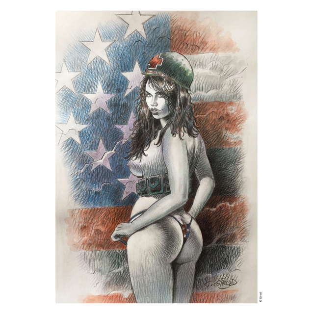 Ex-libris Pin-Up Girod Thierry A4 signé et limité à 200 ex