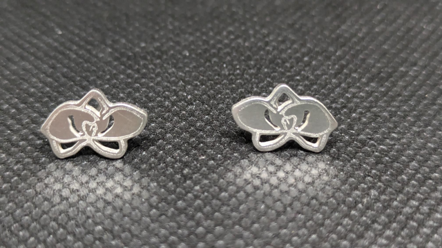 Abstract orchid 10mm sterling silver studs