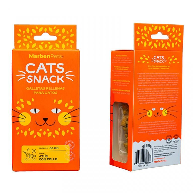 Galletas rellenas de Atún con pollo 80g – Cats Snacks
